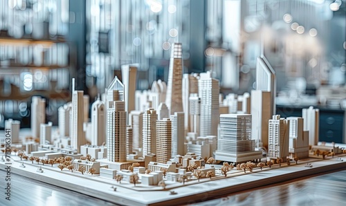 a model of a city is shown on a table