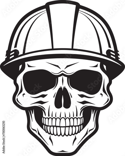 Scaffold Skull Sentry: Worker Emblem Design Skull Safety Sentinel: Construction Helmet Vector Logo