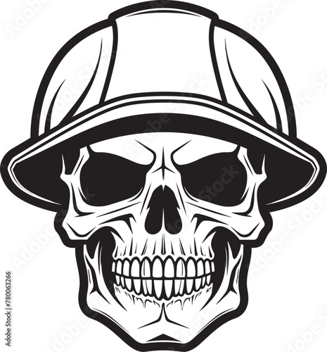 Scaffold Skull Sentry: Worker Emblem Design Skull Safety Sentinel: Construction Helmet Vector Logo