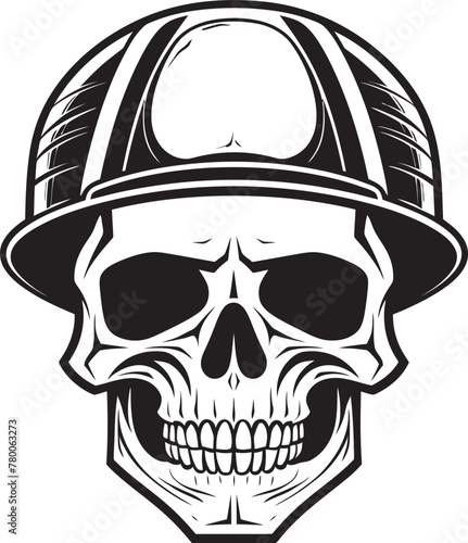 Skull Safety Sentinel: Construction Helmet Vector Logo Hardhat Safety Skull: Iconic Worker Emblem Design