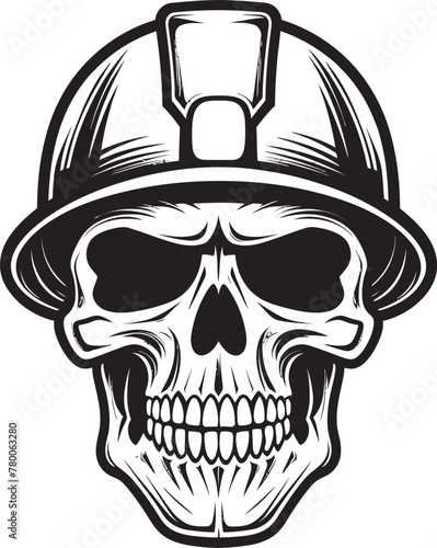 Skull Engineer: Iconic Helmet-Wearing Skull Graphics Hard Hat Sentry: Vector Logo Design for Construction Professionals