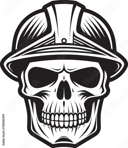 Skull Constructor: Vector Logo Design for Construction Professionals Hard Hat Guardian: Iconic Skull in Helmet Graphics