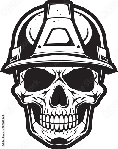 Skull Architect: Vector Logo Design for Site Safety Hard Hat Sentry: Iconic Skull in Construction Helmet Graphics