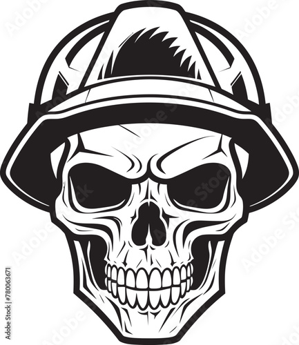 Hard Hat Sentry: Iconic Skull in Construction Helmet Graphics Construction Sentinel: Vector Logo Design for Construction Sites