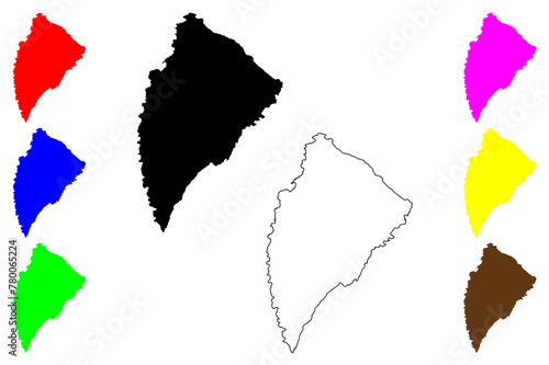 Agios Efstratios island (Hellenic Republic, Greece, Greek island) map vector illustration, scribble sketch Saint Eustratius, Ai Stratis, Halonnesus or Halonnesos map