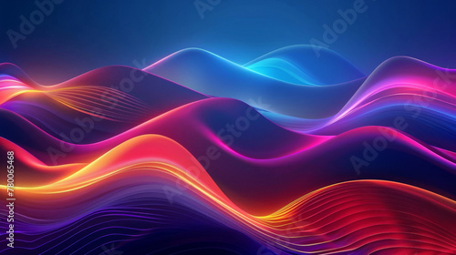 Vibrant abstract background with flowing waves in a gradient of vivid colors