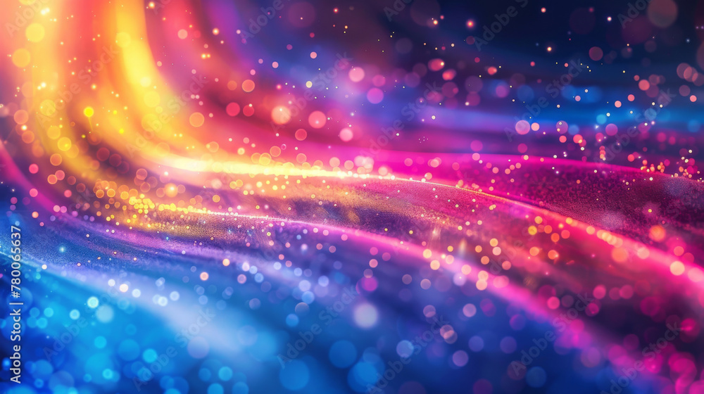Vibrant abstract background with flowing bokeh lights in a rainbow gradient Vibrant abstract background with flowing bokeh lights in a rainbow gradient