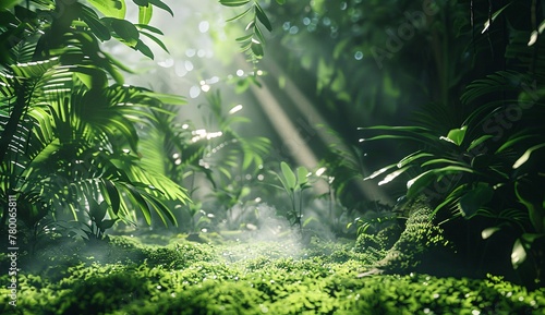 sunlight shining through the leaves of a forest