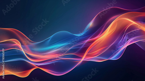 Dynamic digital illustration with flowing waves in vivid colors