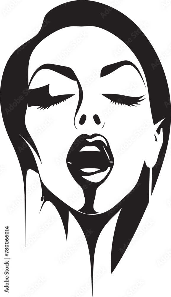 Midnight Mystique: Woman Vampire Face Icon Design Veiled Vamp: Vector Logo of Woman's Vampire Face Midnight Mystique: Woman Vampire Face Icon Design Veiled Vamp: Vector Logo of Woman's Vampire Face