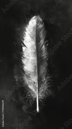 Monochrome Feather Close-Up