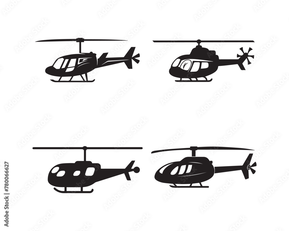 helicopter silhouette vector icon graphic logo design