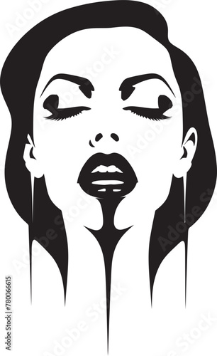 Midnight Mystery: Veiled Woman Vampire Graphics Veiled Visage: Shadowy Vector Logo Design photo