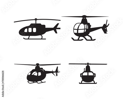 helicopter silhouette vector icon graphic logo design