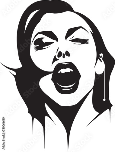 Seductive Siren: Tempting Vampire Face Emblem Midnight Mystery: Veiled Woman Vampire Graphics photo