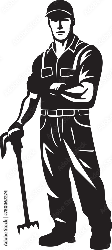 Labor Legend: Vector Logo of Iconic Worker Trade Tales: Emblem of Skilled Worker Labor Legend: Vector Logo of Iconic Worker Trade Tales: Emblem of Skilled Worker