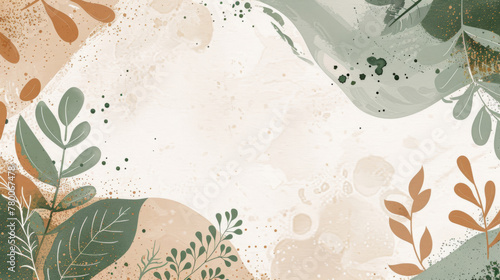 Abstract botanical background with organic shapes