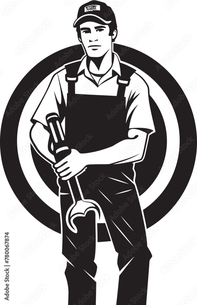 Tools of the Trade: Iconic Worker Symbol Design Laborer Legacy: Vector Logo of Skilled Worker Tools of the Trade: Iconic Worker Symbol Design Laborer Legacy: Vector Logo of Skilled Worker