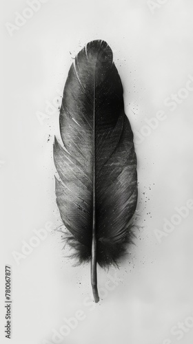 Monochrome Feather Close-Up
