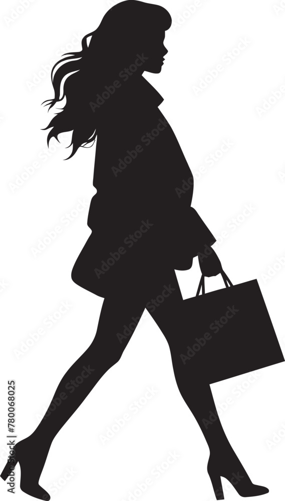 Boutique Beauty: Woman with Bag Icon Graphics Fashion Iconic: Young Woman Shopping Bag Emblem Boutique Beauty: Woman with Bag Icon Graphics Fashion Iconic: Young Woman Shopping Bag Emblem