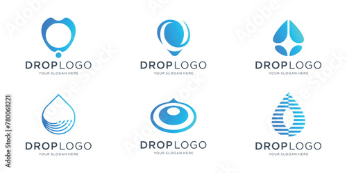 water drop logo design icons set, perfect for logo templates.