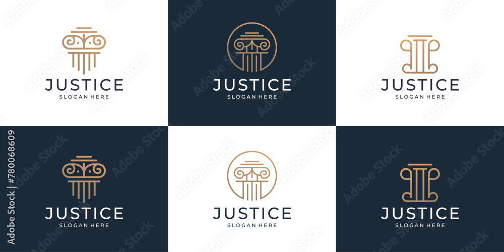 Fototapeta premium inspiration lawyers justice logo symbol branding perfect for company logos. Vector illustration