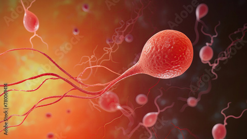 artificial insemination illustration under a microscope photo