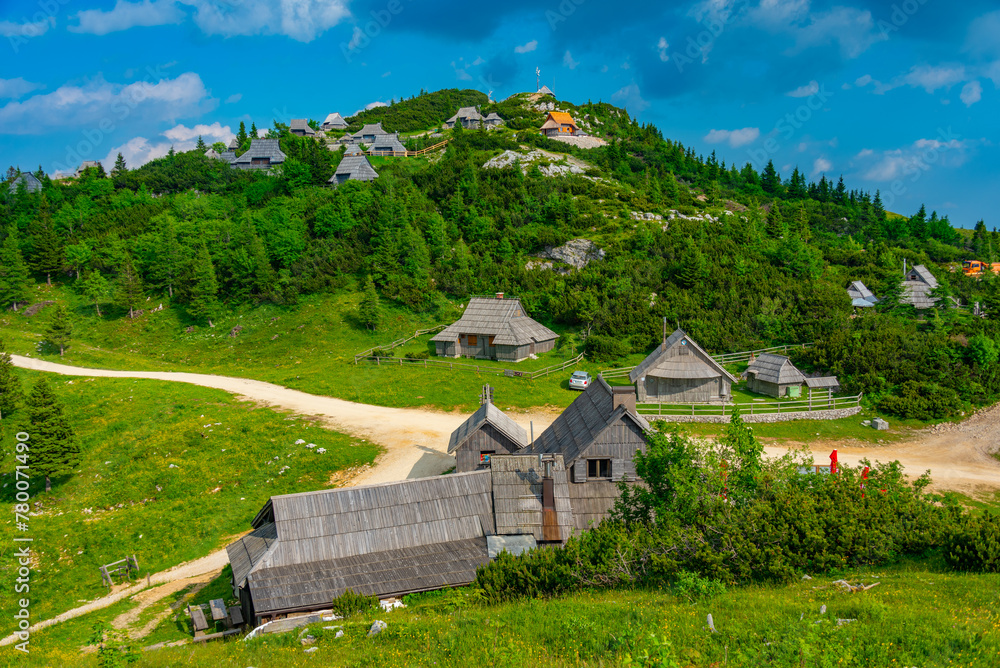 Wooden huts at Velika Planina mountains in Slovenia Wooden huts at Velika Planina mountains in Slovenia