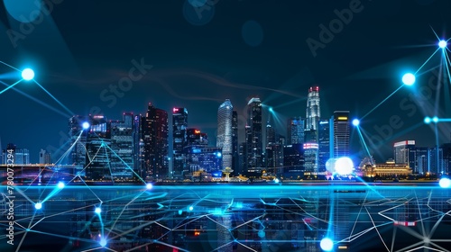 Smart city and telecommunication concept.