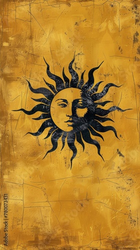 Sun With a Face Drawing