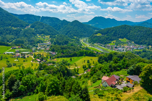 Foto Aerial view of countryside in Celje region, Slovenia