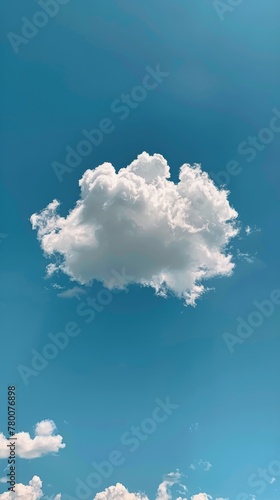 Blue Sky With Clouds and a Plane Flying