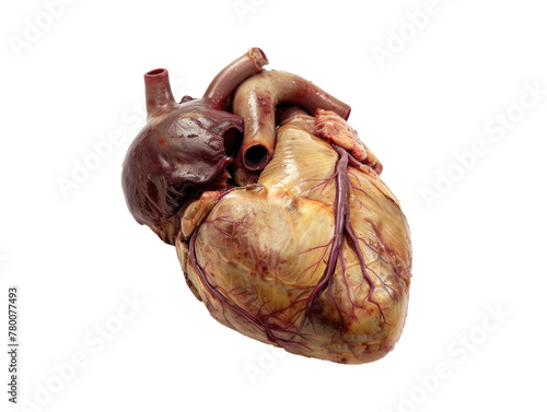 Human heart isolated with transparent background. AI generative.