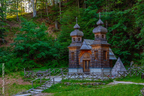 Russian chapel at the Vrsic pass in Slovenia photo