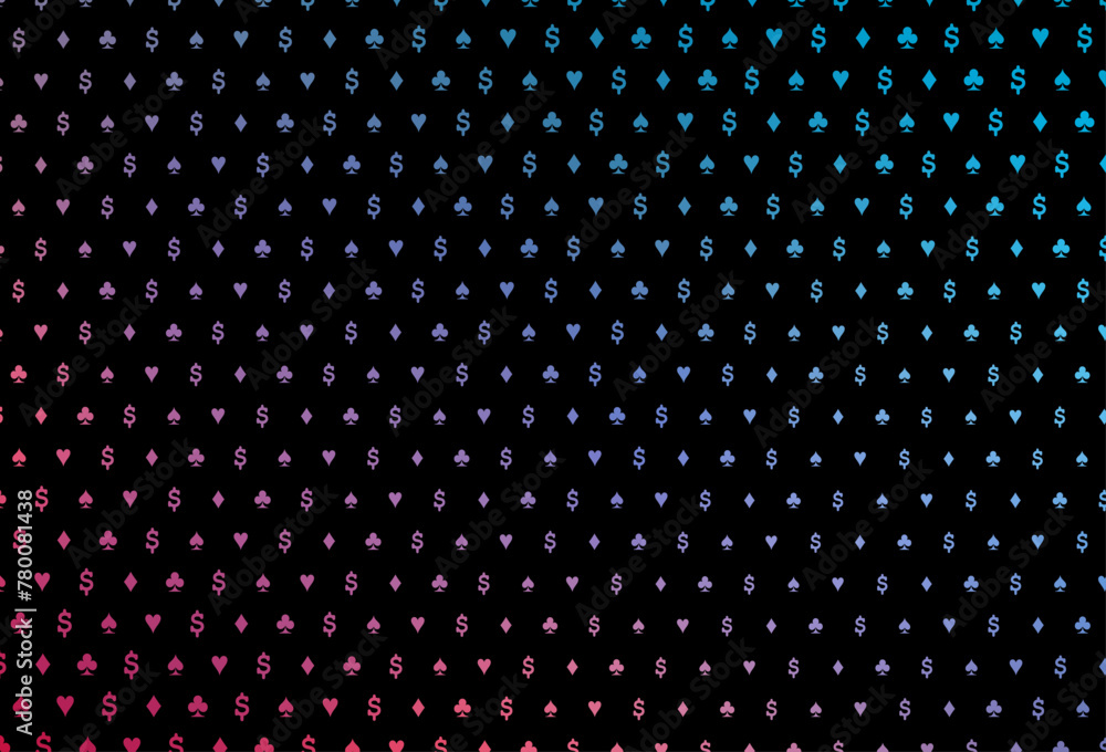 Dark blue, red vector cover with symbols of gamble. Dark blue, red vector cover with symbols of gamble.