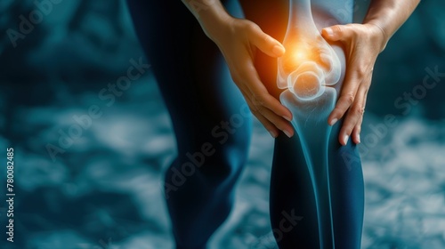 X-ray view presenting knee pain, aiding in the diagnosis and treatment of conditions photo