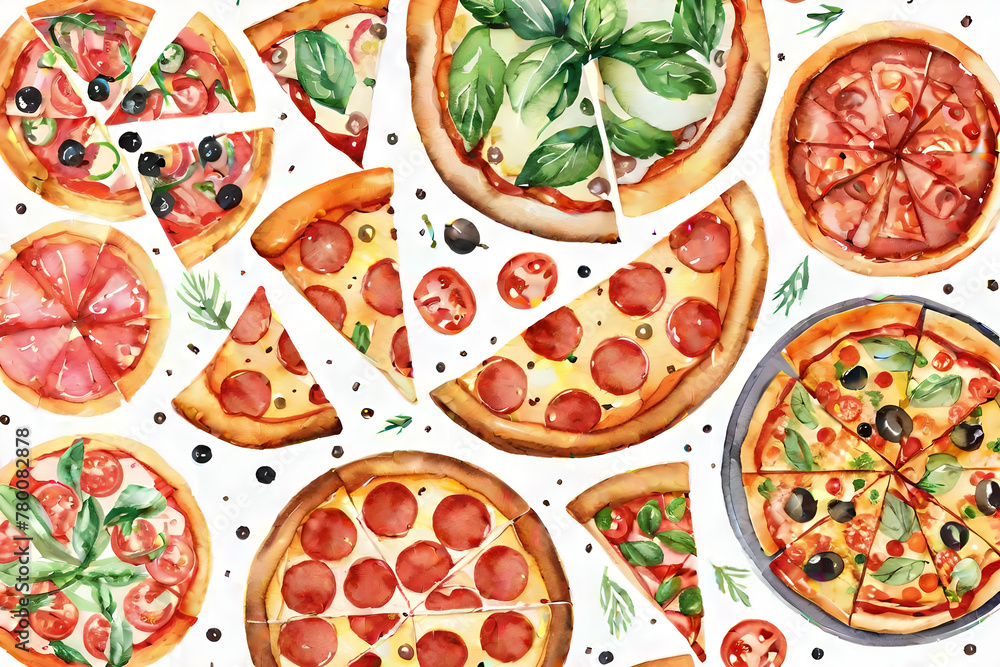slice of pizza with vegetables.  AI generative	