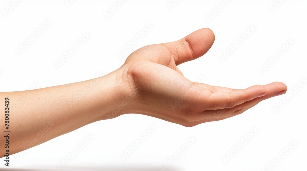 Female hand with palm up, isolated on white background generative ai Female hand with palm up, isolated on white background generative ai