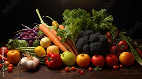 vegetables on a dark background