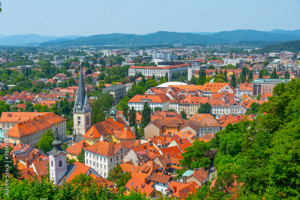 Aerial view of the Slovenian capital Ljubljana Aerial view of the Slovenian capital Ljubljana