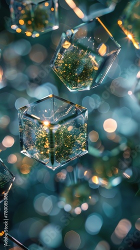 Leaves and Flowers Painting on Blue Background