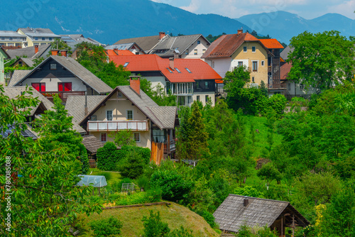 Wallpaper Mural Aerial view of Slovenian town Radovljica Torontodigital.ca