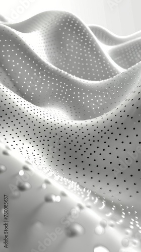 Close Up of White Fabric With Dots