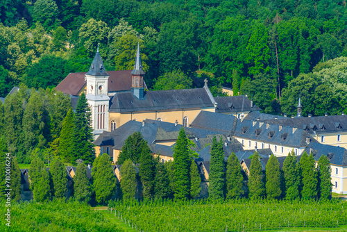 Aerial view of Pleterje Carthusian Monastery in Slovenia #780086224