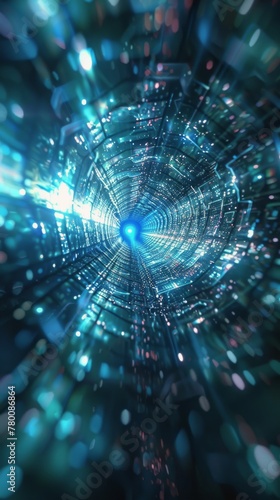 Blue and Yellow Abstract Background With Hexagonal Shapes