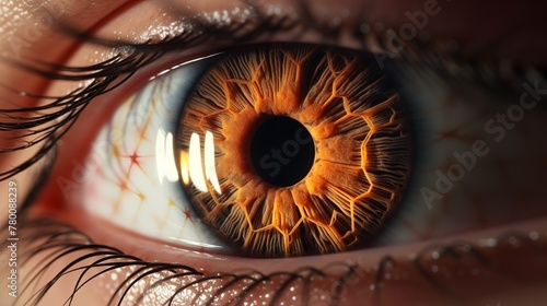 Macro photograph of the human eye. Design for medical magazines, ophthalmologists and eye health.