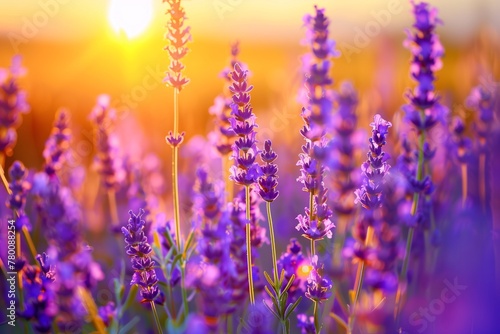 Lavender Field at Sunset