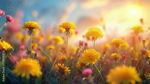 Sunlit Wildflower Field