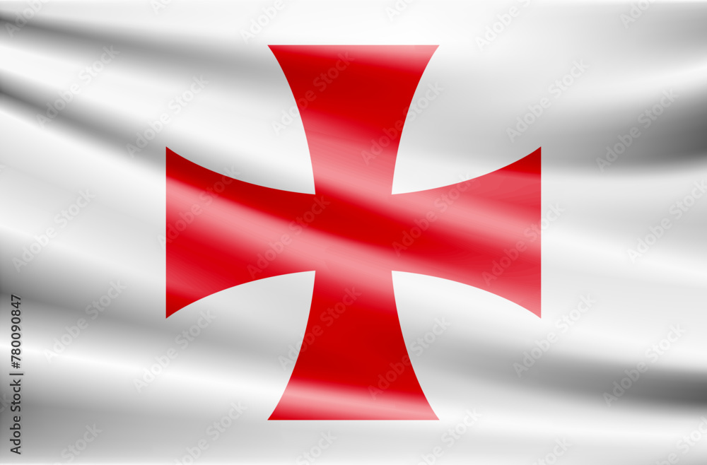 Obraz premium vector knights templar cross flag