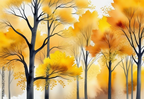 Capturing Autumn Trees in Digital Watercolor